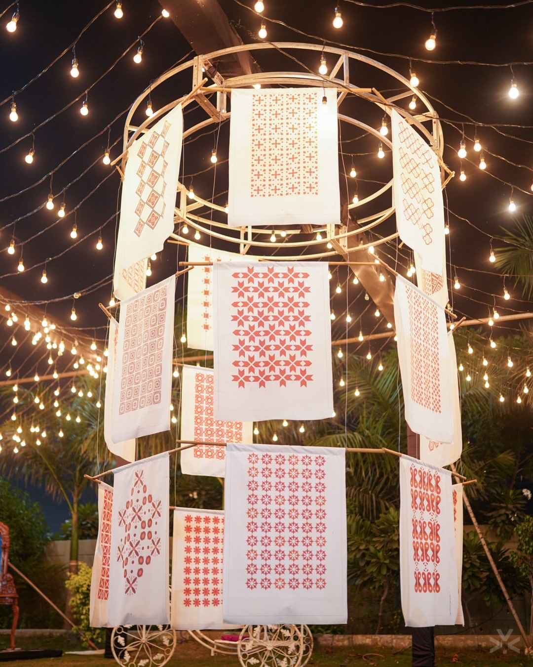 Lantern tower glowing over the Experience Zone